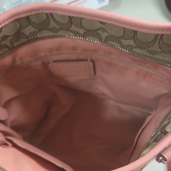 Coach Brown Tote with Pink Trim - Picture 6 of 6